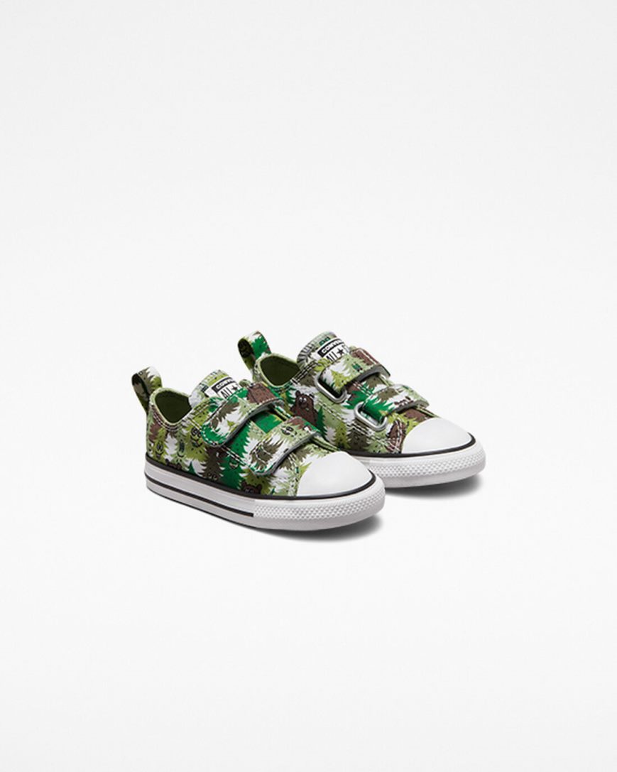 Boys' Converse Chuck Taylor All Star Easy-On Forest Camo Low Top Shoes White / Green | AU 0E416S